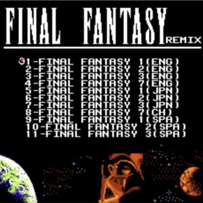 Cartucho de jogo FINAL FANTASY I, II, III, VII 1237 REMIX, 11 em 1 para console FC / NES 60 pinos / 72 pinos cartão de videogame