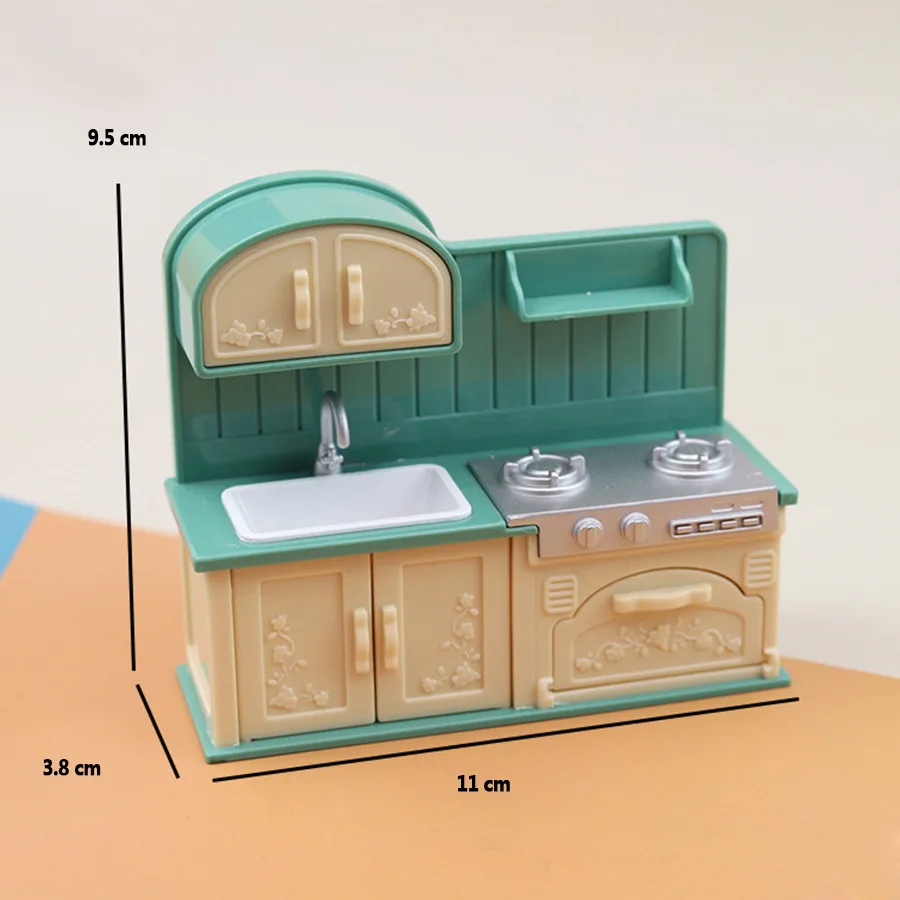9 stks/set Poppenhuis Mini Plastic Keuken Speelmodel Set Perfect voor Vakantie Decoraties en Verzamelaars Ornament Poppenhuis Cadeau