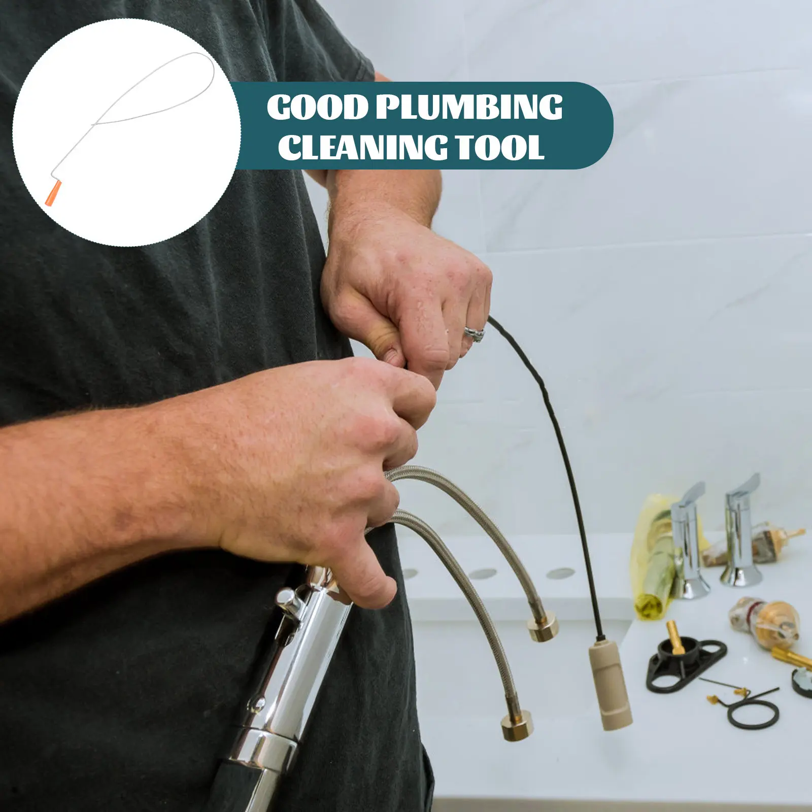 2.2m Steel Coil Metal Drain Cleaner Flexible Slow Drain Hair Catcher Tool Retractable Claw for Kitchen Bathroom Toilet Sewer
