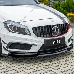 For Mercedes Benz A Class W176 A180 A200 A250 A45 AMG 2013-2018 Front Bumper Lip Spoiler Splitter Diffuser Guard BodyKit Tuning
