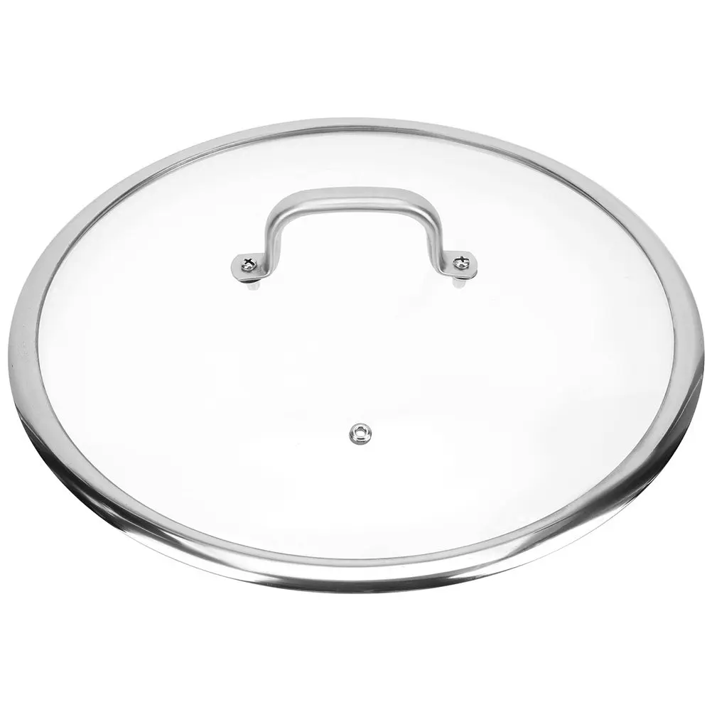 

Крышка для кастрюль из закаленного стекла с ободком из нержавеющей стали, термостойкая, универсальная для посуды, сковородок и жаровен, для кухни