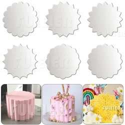 2Pcs Flower Shape Acrylic Cake Discs DIY Art Blank Board Cake Tool Buttercream Smoothing Cake Decorating Tool Baking Pan Tray