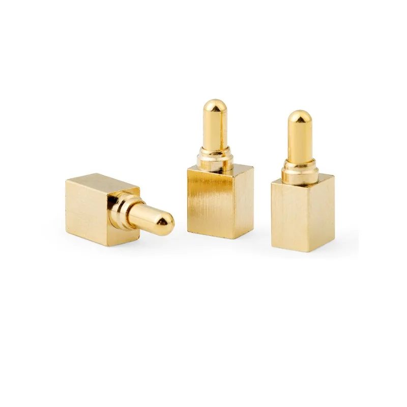 Conector dedal de mola soldada lateral POGOPIN, carregamento de adesivo lateral banhado a ouro de alta corrente, sonda