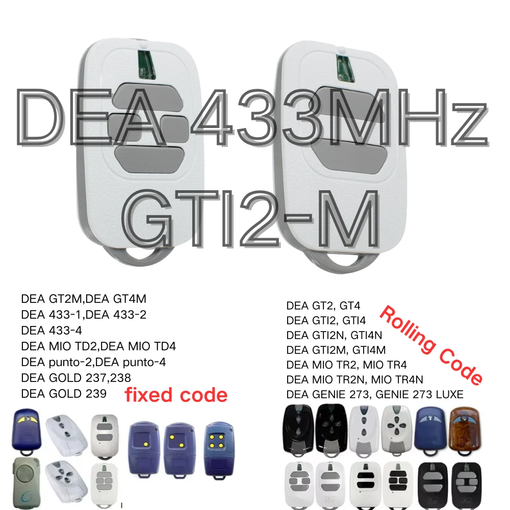 DEA GTI2M GTI4M Remote Control 433.92MHz For DEA GT2 GT4 GTI2 GTI4 MIO TR2 TR4 Fixed Rolling Code Garage Gate Opener