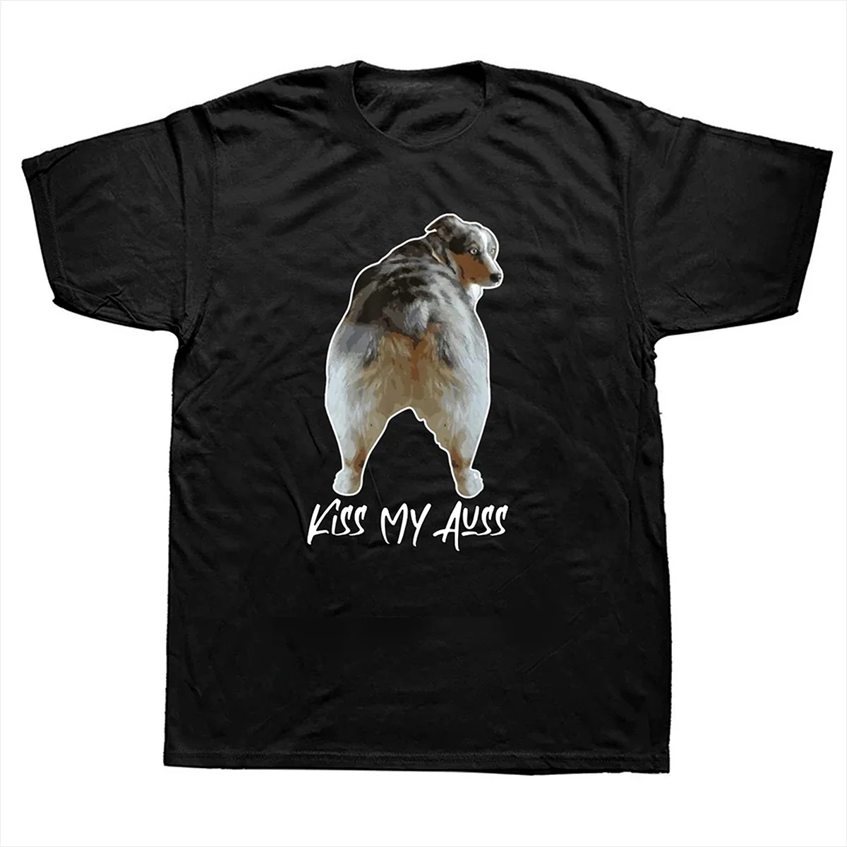 Aussie Shepherd Love Dog Australian Shepard Kiss My Auss T-shirt Summer Streetwear Women Short Sleeve Birthday Gifts Fun Y2k Top