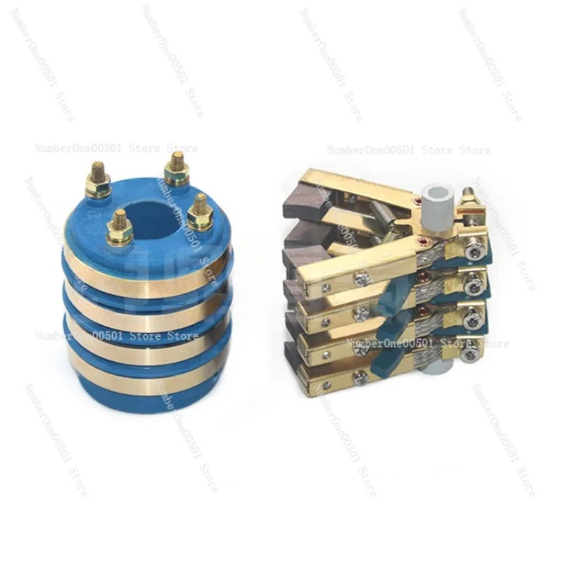 2-4 Channel Collector Ring Copper Carbon Brush Holder Combination Multilayer Slip Ring Pillow Packing Machine Accessories