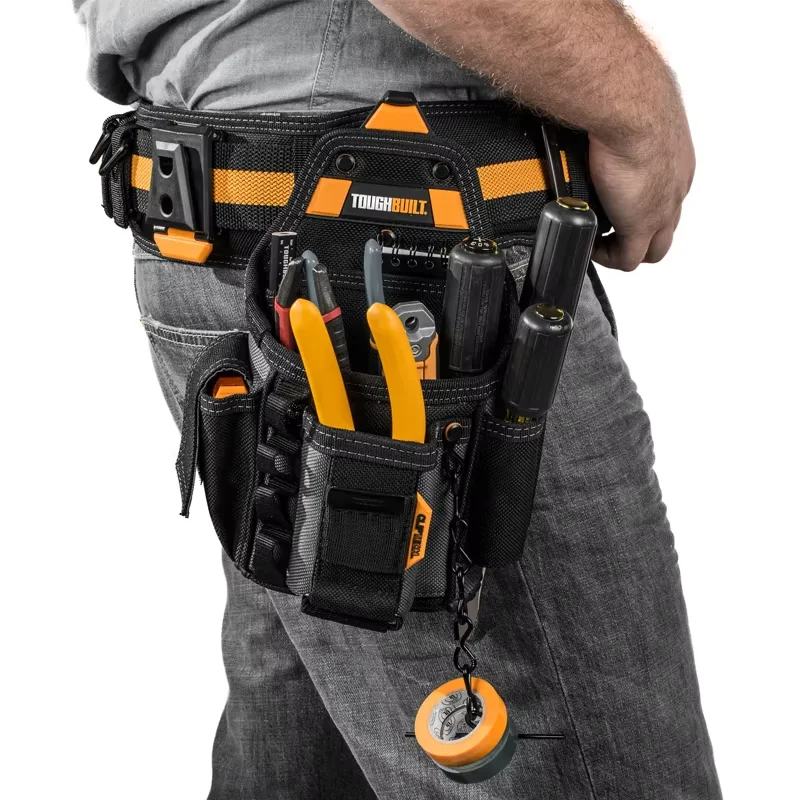 TOUGHBUILT TB-CT-34 Electrician Tool Pouch, ClipTech Quick-Connect, 13 Pockets, Rugged 6-Layer Heavy Duty Storage Tool Pouch