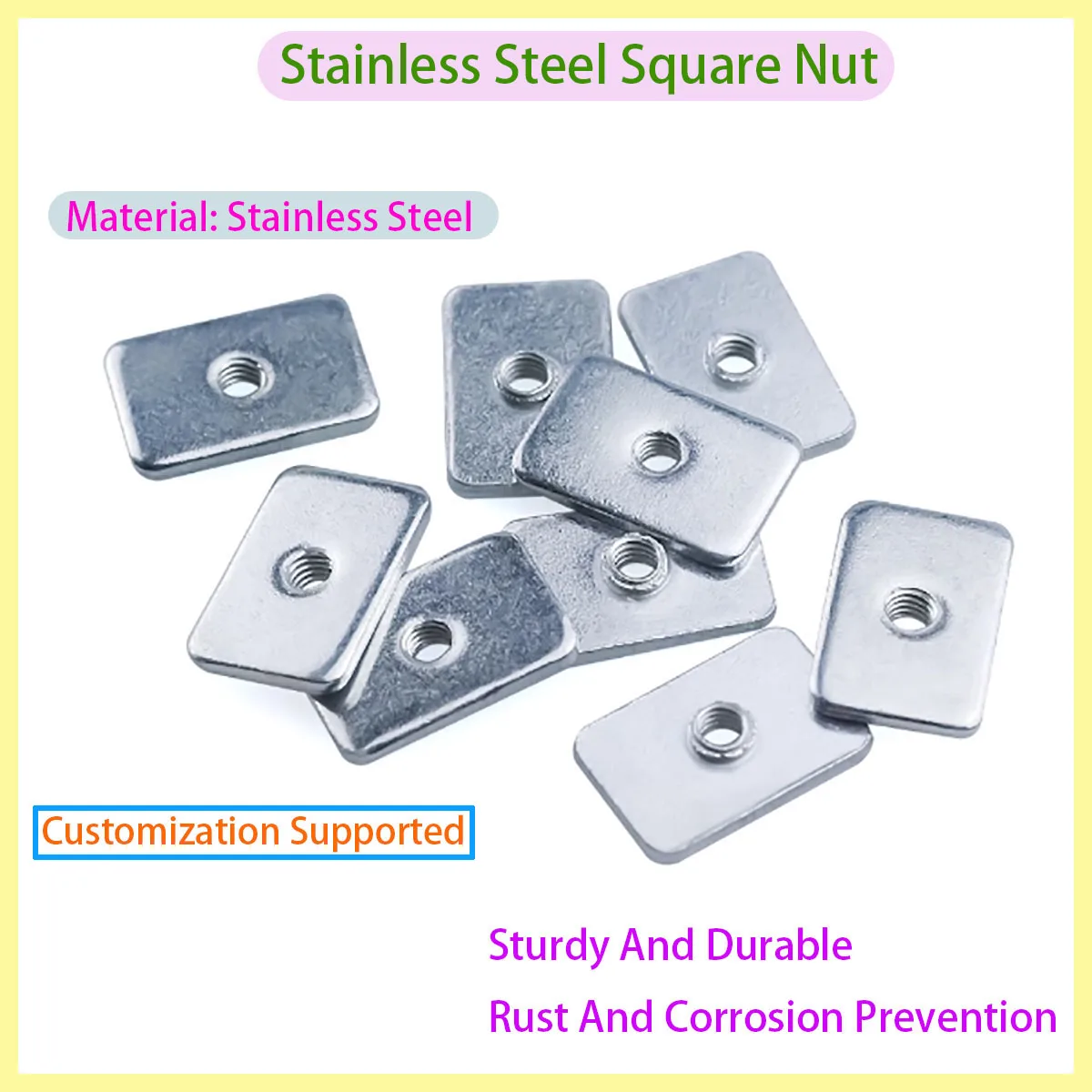 

Galvanized T-shaped Nut, Suitable for 20 Series V-groove 3D Printer Accessories M3 M4 M5