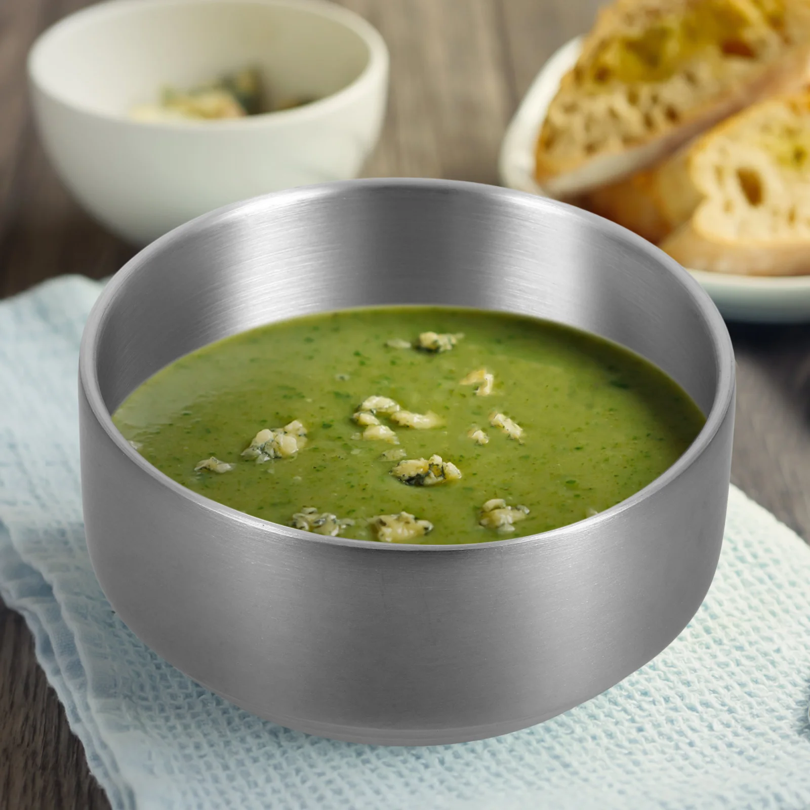 

Kids Stainless Bowl Heat Insulation Non-Slip Bottom Baby Food Container Soup Rice Noodle Storage Bowl For Children Kitchen