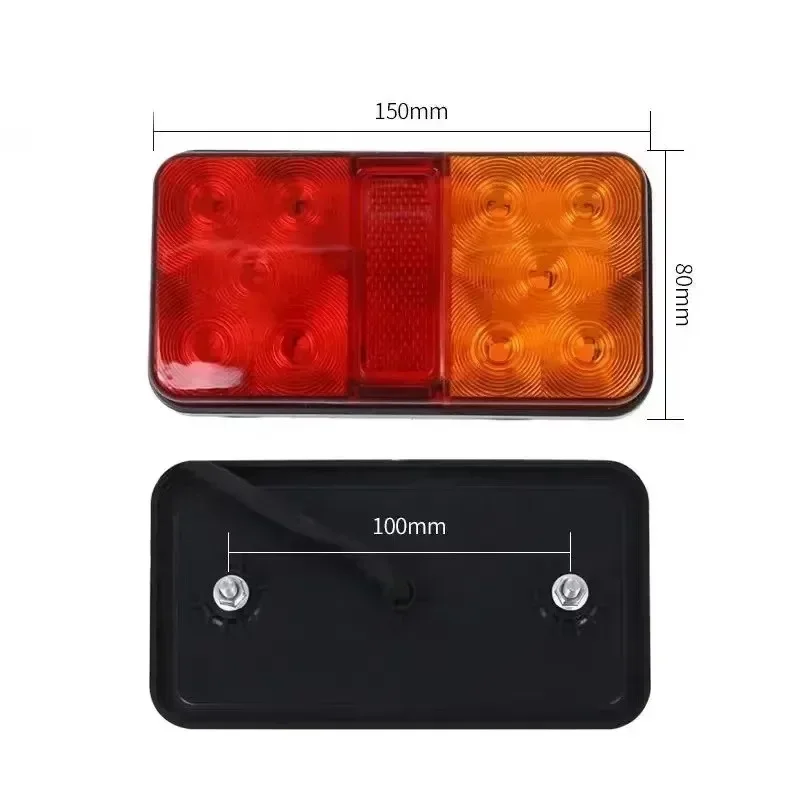 

12V/24V 10 LED Dual Color Rear Brake Light Tail Light Turn Signal Indicator Stop Lamp For Car Truck Trailer 2Pcs