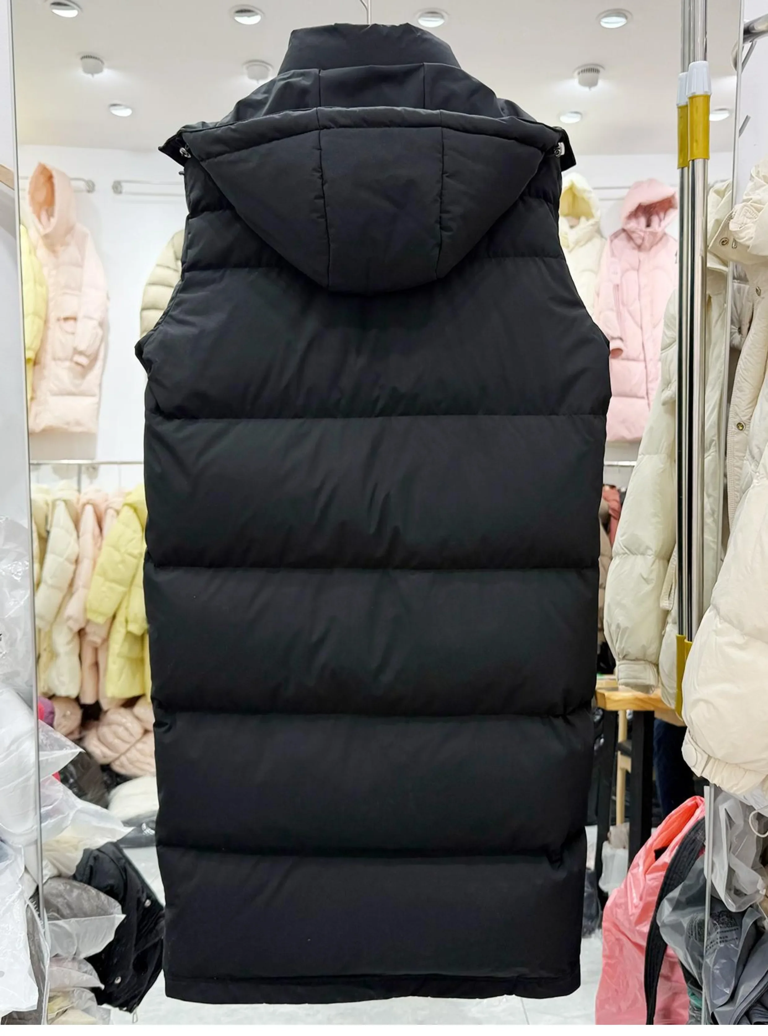 شتاء جديد المرأة أسفل سترة ركاب أنبوب مستقيم مقنعين سترة دافئة أسفل