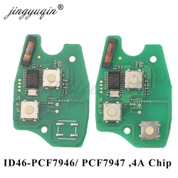 jingyuqin 2/3BTN Car Remote Key Circuit Board Suit for Renault Clio Scenic Kangoo Megane PCF7946 / PCF7947 pcf7952E Chip