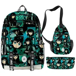 Harajuku Popular Funny Kpop 3D Printed 3pcs/Set Student School Bags multifunction Travel Backpack Chest Bag Pencil Case