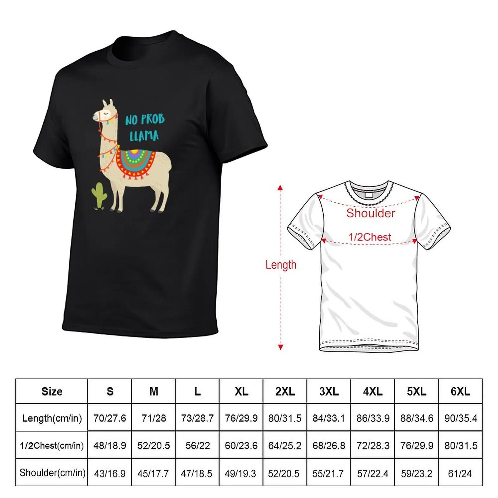 Peru No Prob Llama T-Shirt plus size tops anime stuff graphic tees for men