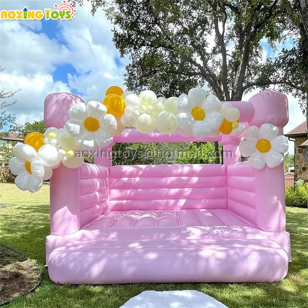 

10/12/13FT Macaroon Pink Kids Inflatable Bouncer House Castle Trampoline For Wedding Birthday Party With A Blower