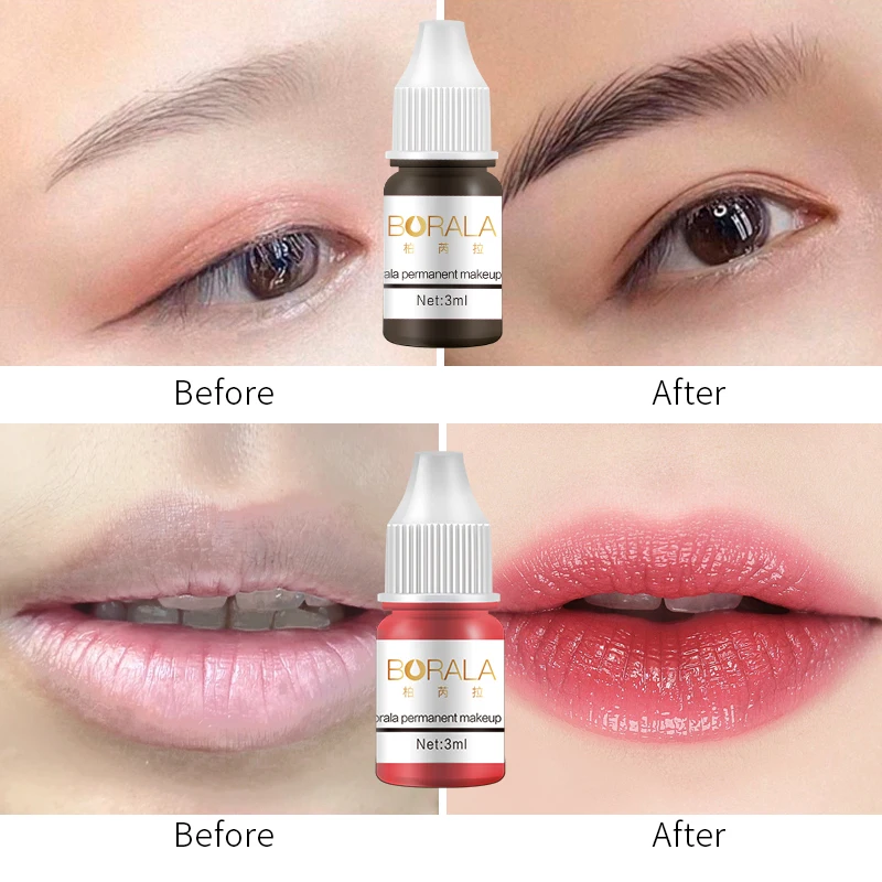 BORALA Eyebrow Microblading Pigment for PMU Artists Professional Vegan Micropigmentation Pigments Body Art Permanet Makeup 3ML