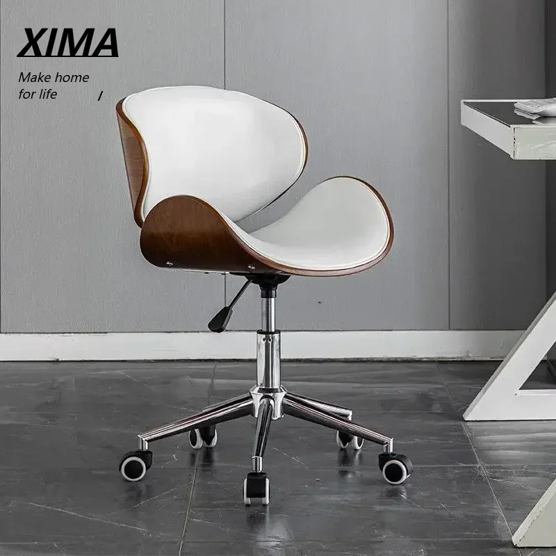 Creative Work Office Seat Swivel Back Chair Home Study Office Solid Wood Writing Chair Lifting Swivel Front Desk Chair