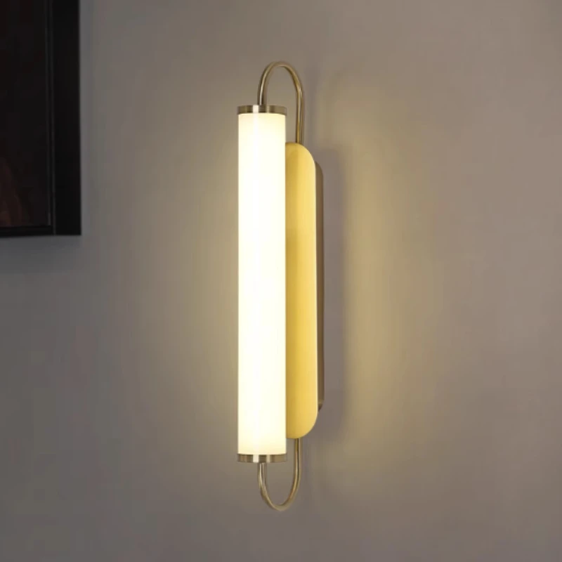 Simple and Creative Bedside Wall Lamp Nordic Light Luxury Corridor Long Strip Lamp Designer Light Luxury Mirror Front Lamp