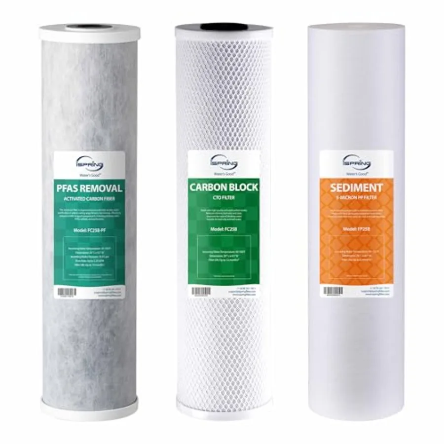 

Сменный фильтр F3WGB32BPF, 3-ступенчатый, для системы фильтрации воды для всего дома WGB32B-PF, удаляет до 99% ПФАС, ПФОА/ПФ