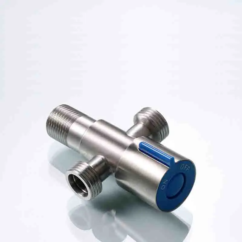 304 Stainless Steel Angle Valve G1/2 Thread 1 In 2 Out Hot Cold Water Shut Off Valve Bathroom Toilet Kitchen Sink Plumbing