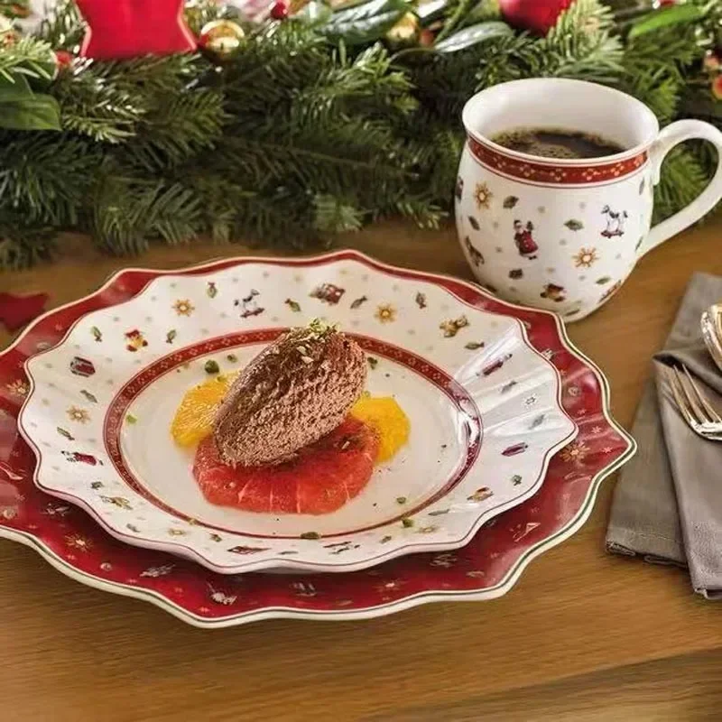German Pool hard porcelain  toys, joyful multi-angle plates, Christmas cups, saucers and bowls in various styles