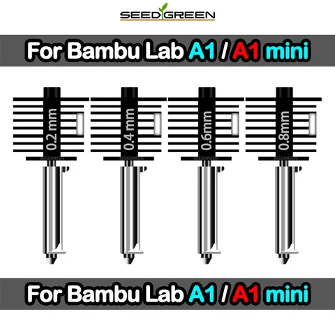 Комплект для сборки Hotend для Bambu Lab A1 mini, сменное сопло 0,2 0,4 0,6 0,8 мм для 3D-принтера Bamboo Lab A1/A1 mini топ 10 паук хотэнд - №3