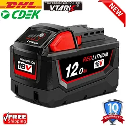 Nuovo 18V per Milwaukee M18 M18B6 18V XC 12Ah 9Ah batteria agli ioni di litio 48-11-1860/batteria ricaricabile del caricatore