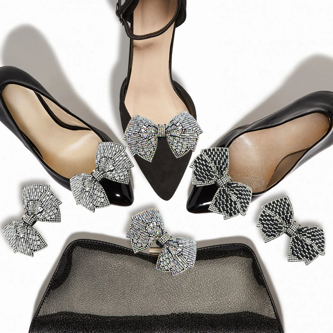 1PC Shiny Bows Shoes Decoration Clips Wedding Shoes High Heel Rhinestone Charm Buckle Clips Detachable Bride Shoes Accessories image 5