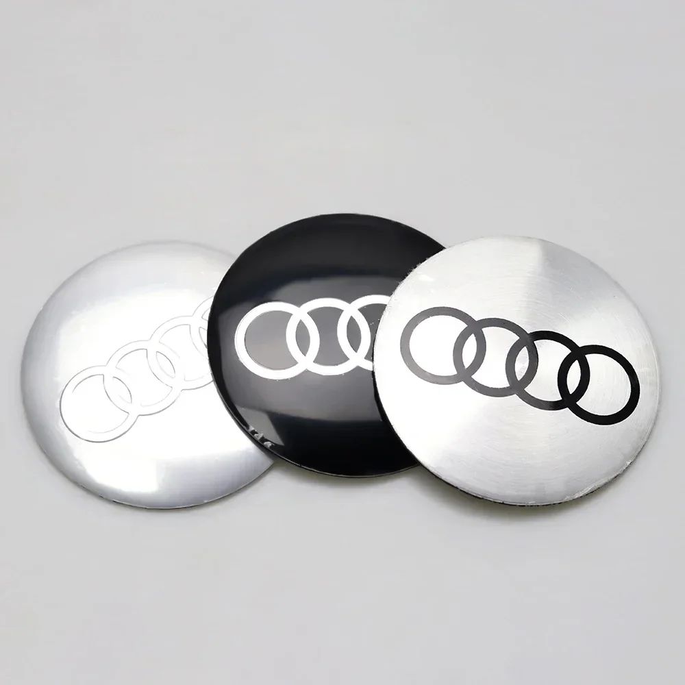 4pcs 56mm Wheel Hub Caps Sticker Car Emblem Badge Decoration for AUDI S RS A3 A4 B8 8P 8V A6 C7 A5 Q5 B7 B6 B9 Q7 A1 A7