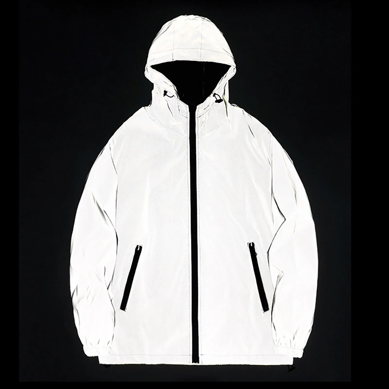 

Men Wool Coat Mens Glow In The Dark Jacket Windbreaker Reflective Jacket Top Waste Coat for Men