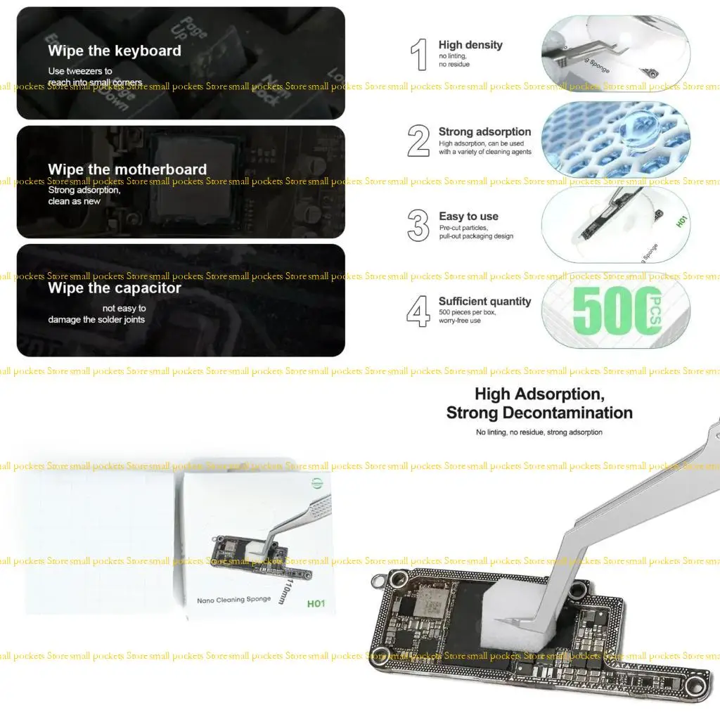 R1WD Small Cleaning Sponge لتنظيف شاشة اللوحة الأم كاميرا PCB Soldering
