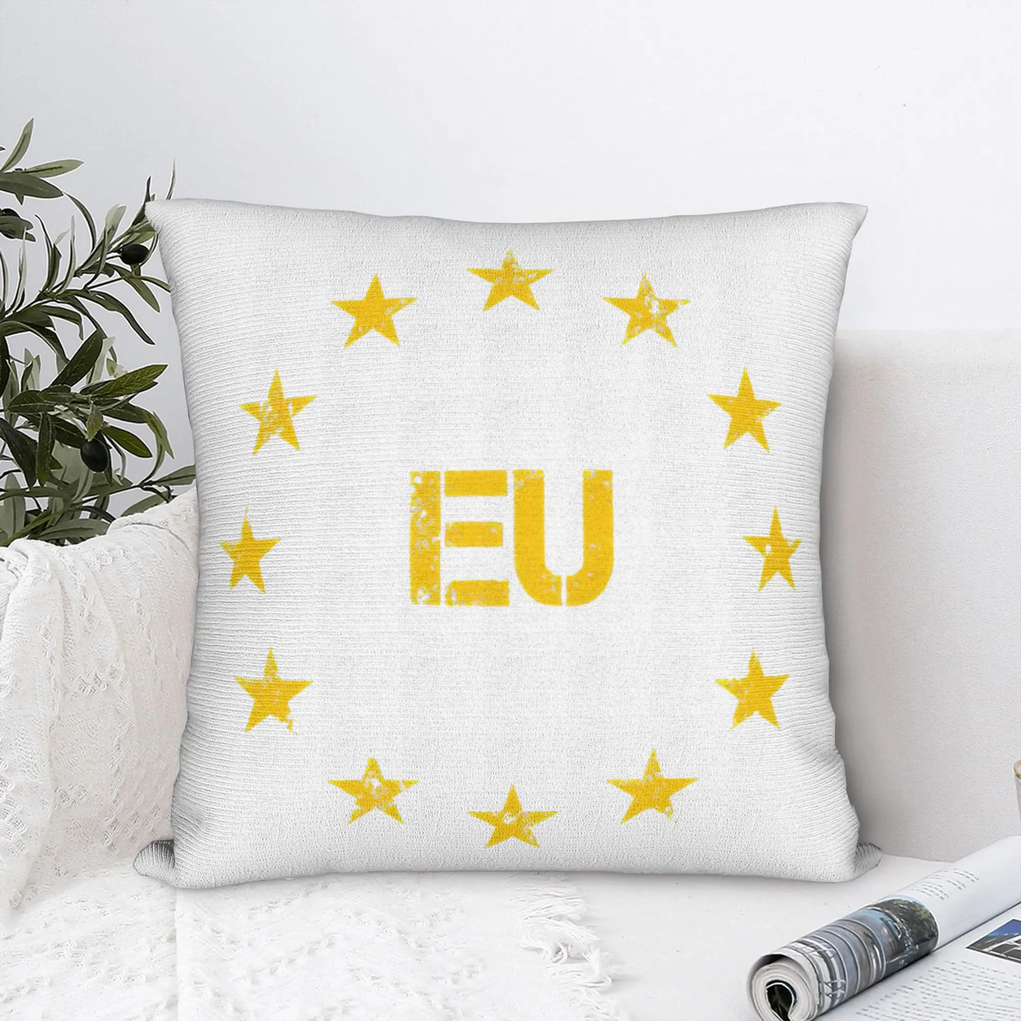 Pillow Cover the official flag of the EU Europe  Retro Trendy Pillow Case For Office Car Home Decor Pillowcases