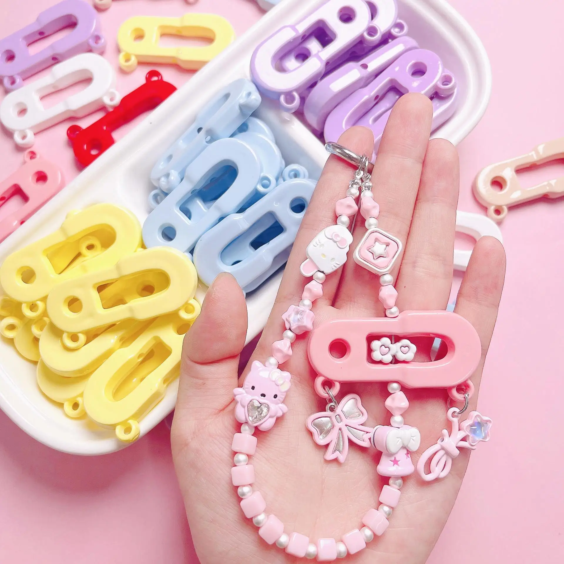 

Newest Solid Colors Cute Pin Shape Acrylic Jewelry Beads Charms Fit Bracelet Necklace Earring Ornament Accessory 40pcs 27*50mm