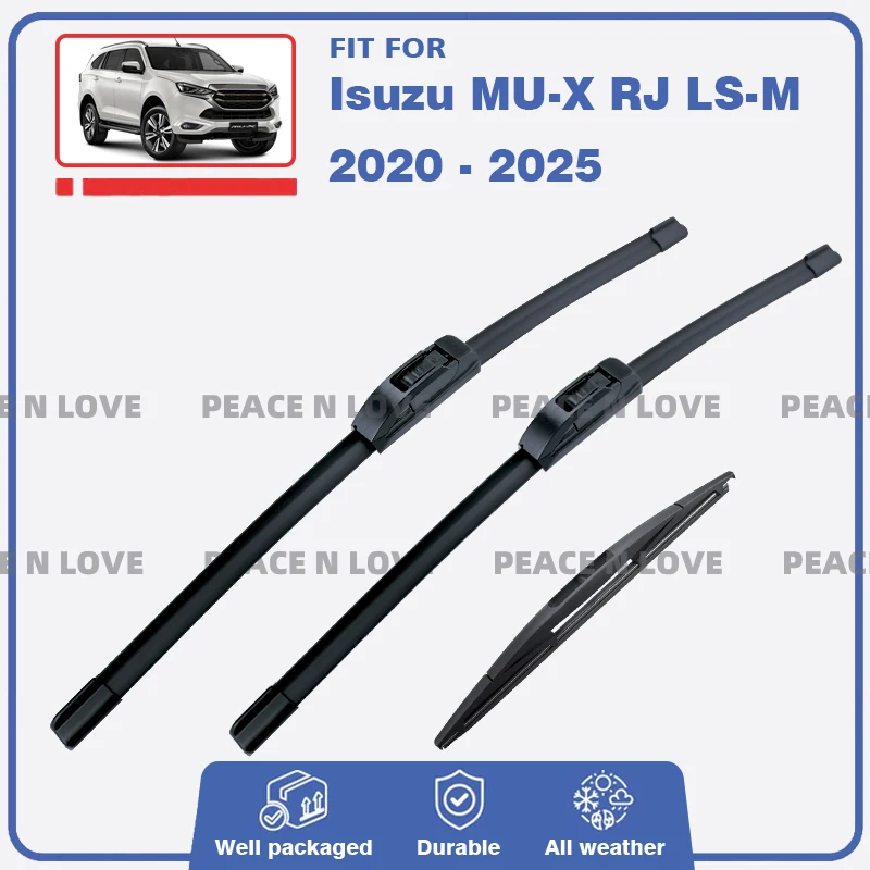 

Front Rear Wiper Blades For Isuzu MU-X MK2 RJ LS-M 2020 - 2025 3PC Windshield Windscreen Window Rubber Brushes Car Accessories