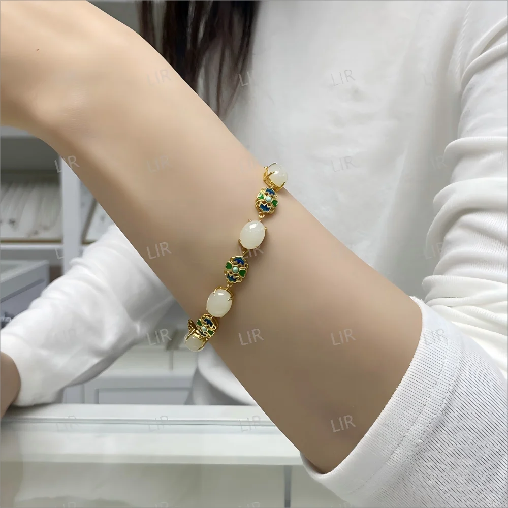 سوار LIR S925 من الفضة الإسترليني الطبيعية من المينا اليشم الهيتي - اختيار المرأة النبيلة |   الراقية الفاخرة |   مجوهرات عصرية أنيقة