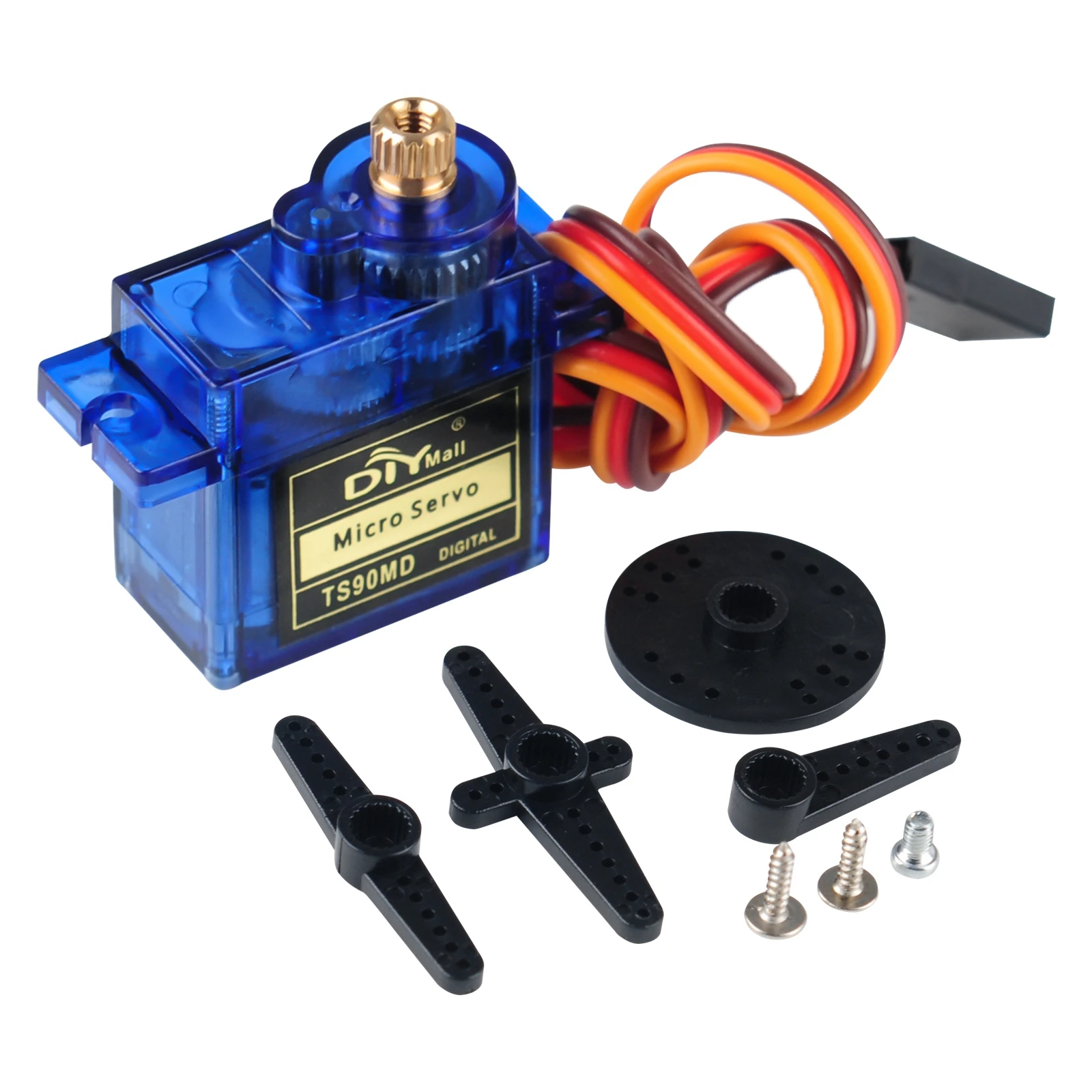 TS90MD Micro Servo Motor Set 90/180/270 degree Angle controllable 4.8V-6V Metal gear simulation steering gear for RC Planes 9g