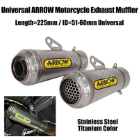 for Ninjia250300 R3 R6 R25 MT07MT09MT10 ZX6RZX10R Z800 Z900 CB400 ETC 51 60MM ARROW Universal GP Motorcycle Exhaust Pipe Muffler