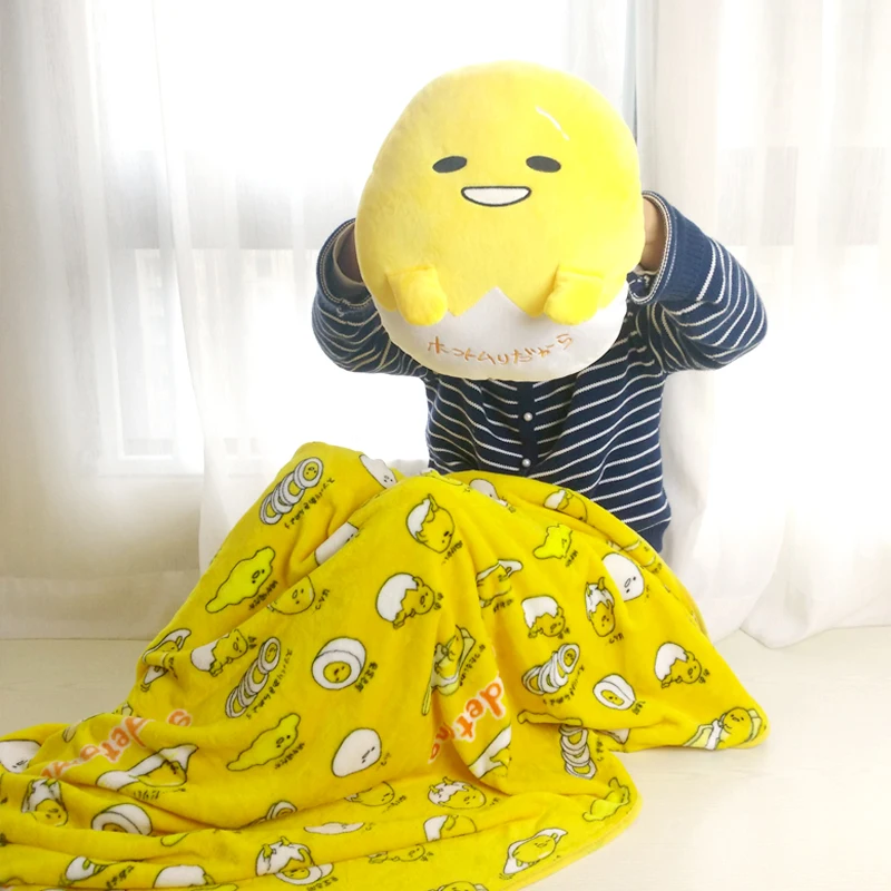 Cute Gudetama Plush Toy Lovely Stuffed Japanese Style Pillow Blanket Warm Hand Pillow Back Cushion Anime Plushies Xmas Gifts