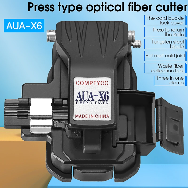 

COMPTYCO AUA-X6 Сколыватель волокна Волоконно-оптическое холодное соединение/нож для сращивания плавления Резак для оптоволоконного кабеля Инструмент FTTH