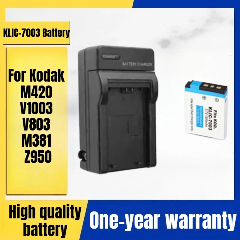 KLIC-7003 Camera Batterij + Oplader voor Kodak M420 V1003 V803 M381 Z950 Digitale Camera 3.7V 1200mAh