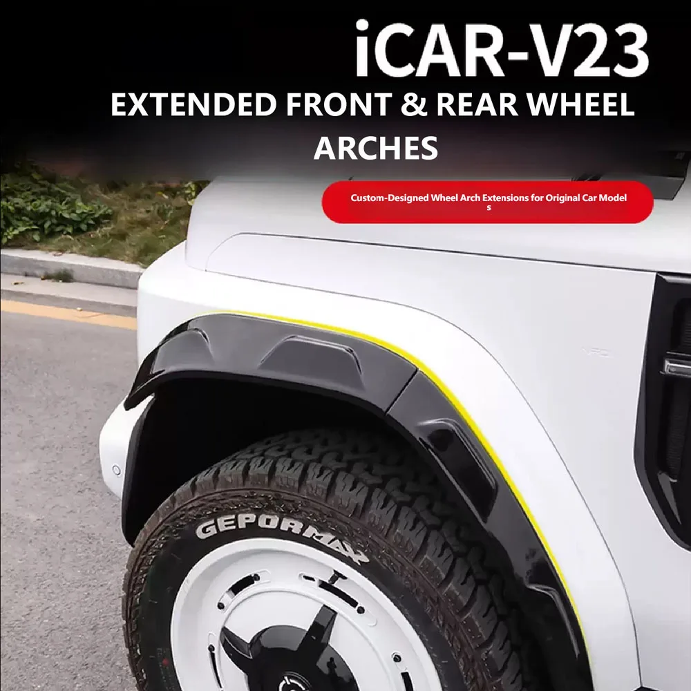 For Chery iCAR V23 2025+ Car Styling Rear Wheel Arch Eyebrow Anti Scratch Collision Trim Accessories Exterior Sticker