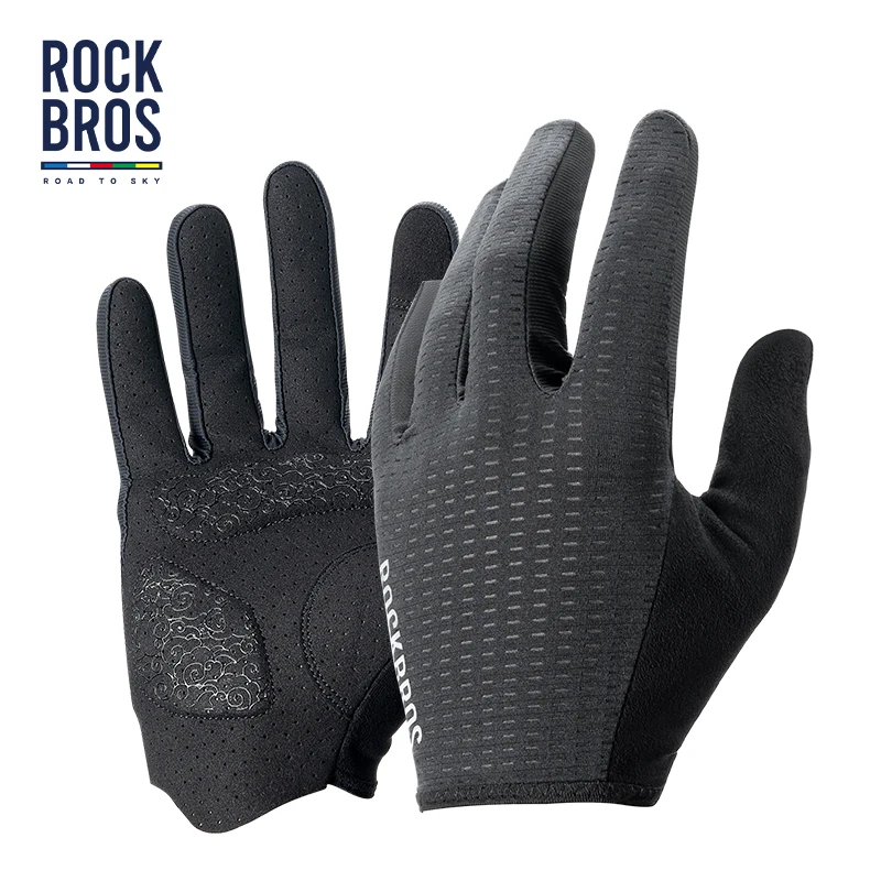 ROCKBROS ROAD TO SKY Bicycle Gloves Full Finger Cycling Gloves Sweat Absorbent Fabric Men Women Breathable Bike Gloves