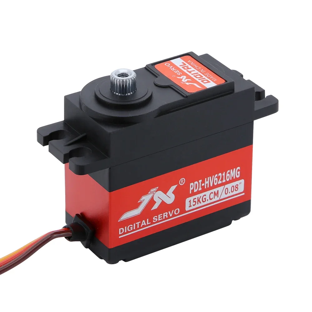 JX PDI-HV6216MG 15KG 0,08 Sek./60° °   Servos Hochdrehmoment Digital-Servo 8,4V HV Metallgetriebe 120 °   RC-Auto, Crawler, Flugzeug, Roboter, Luftfahrzeug