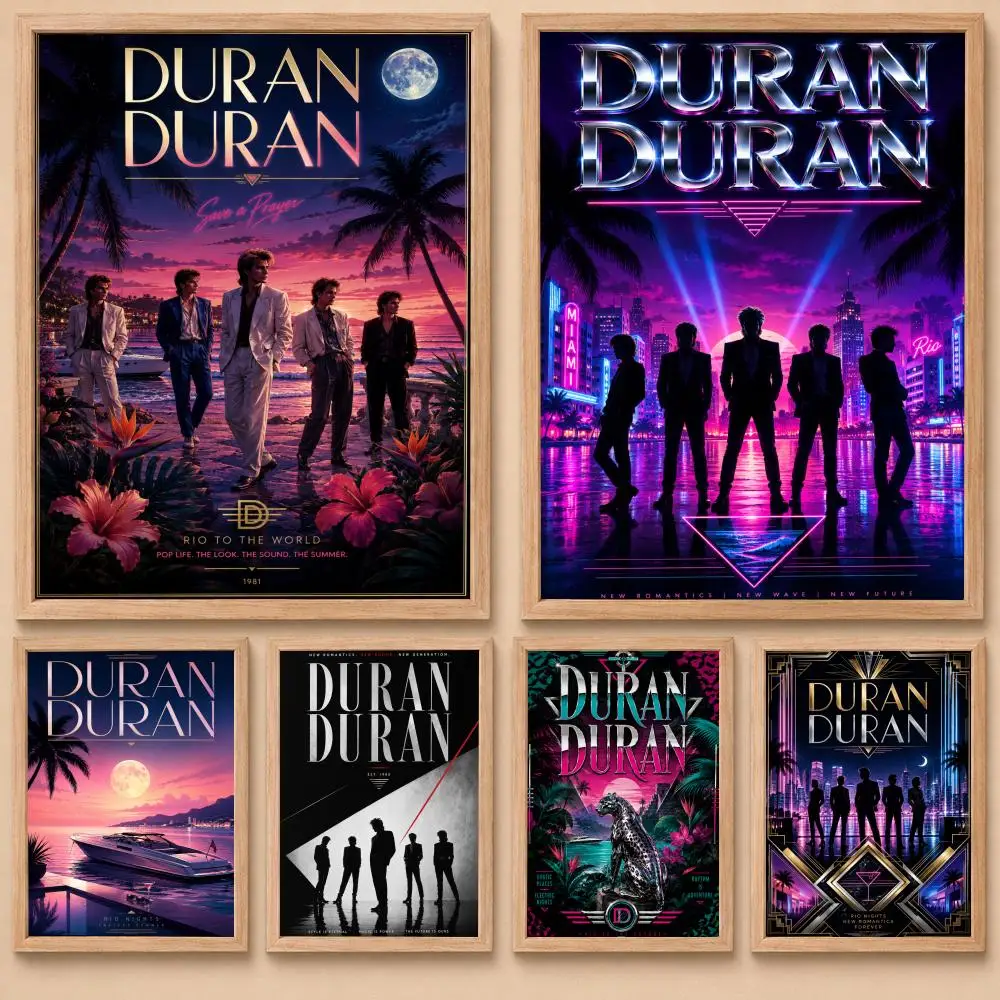 Póster vintage de la banda D-Duran D-Duran, póster artístico moderno para pared, póster vintage para decoración de habitación, sala de estar y dormitorio