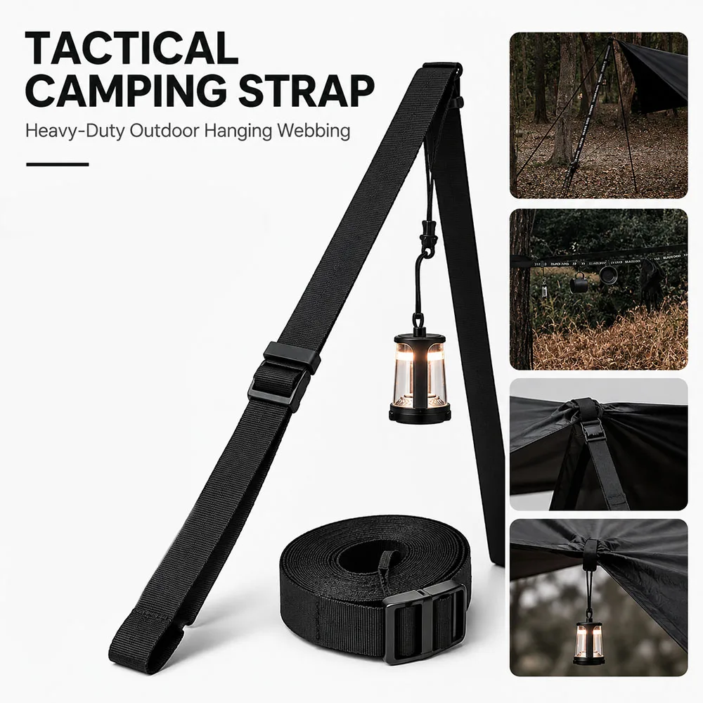 Tactical Paracord Strap Adjustable Lanyard Tent Tarp Rope Tightener Multifunctional Hanging Line for Camping Hiking Outdoor Gear