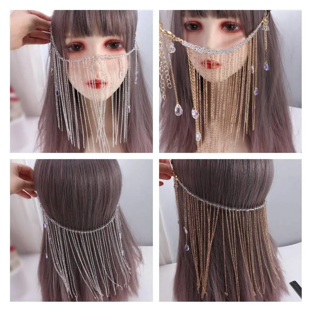 얼굴 장식 고급 얼굴 베일 긴 술 고대 스타일 가장 무도회 마스크, 슈퍼 요정 나라 수제 댄스 마스크, 소녀 중국 결혼식