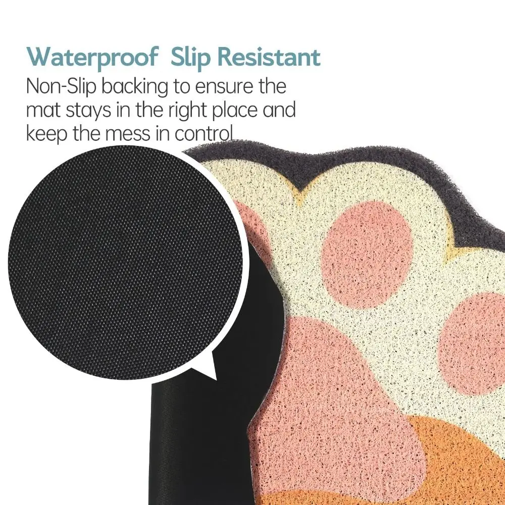 Cat Paw Shaped Cat Litter Mat Odor Control Waterproof Pet Door Mat Non-Slip Easy to Clean Litter Trapping Mat For Kitty Paws