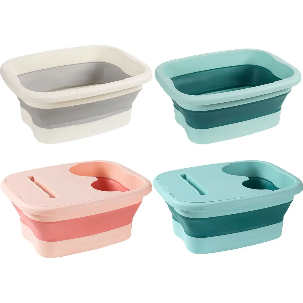 دلو تدليك حمام القدم المحمول سهل التخزين، صينية حمام القدم القابلة للطي، دلو نقع القدم القابل للطي لنقع القدمين #2