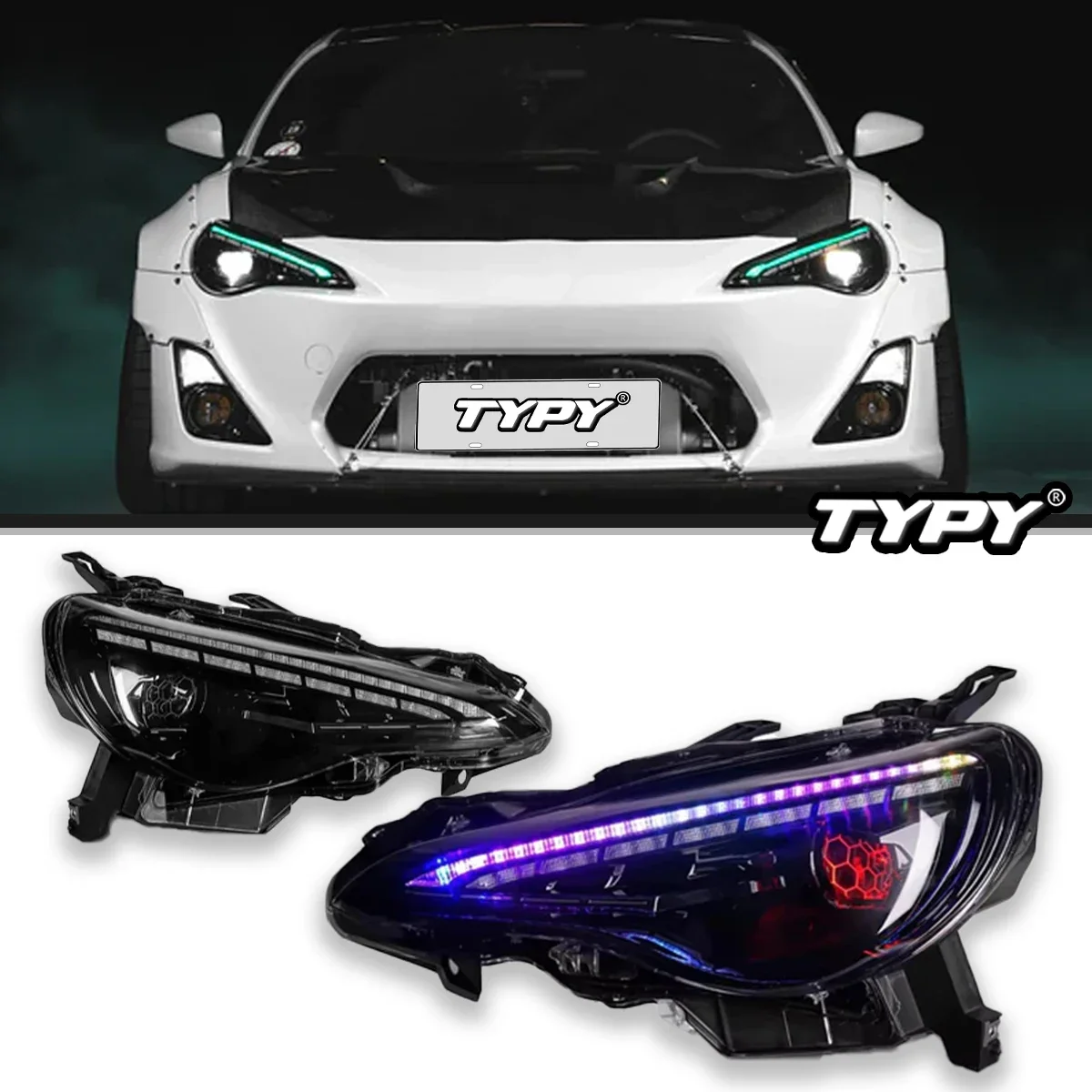 

TYPY Car Lights For Toyota GT86/BRZ RGB Headlight 2012-2020 LED Projetor head Lamp Daytime Running Light Automotive Accessories