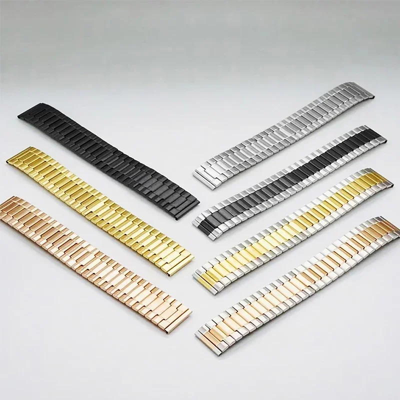 Elastic Stainless Steel Straps 22mm for Seiko for Huawei for Omega Metal Watch Band Quick Release Men Women Universal Bracelet